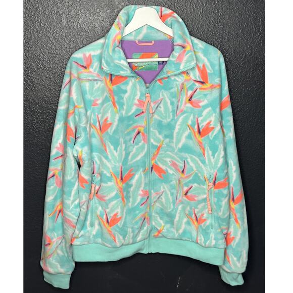 Chubbies Women's Unisex Bird Of Paradise Print Fleece Full-Zip Jacket Size Large - Picture 3 of 10